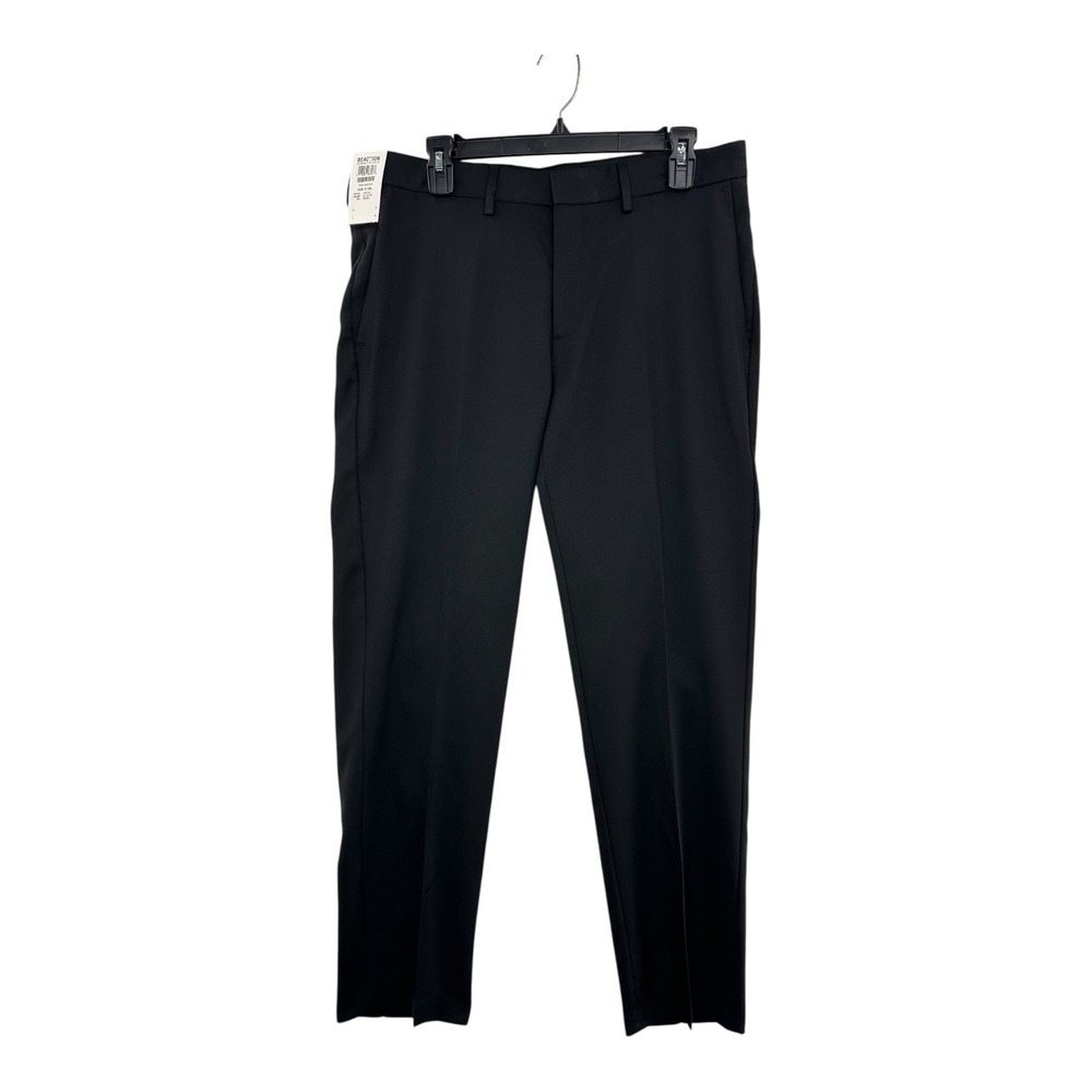 Reaction Kenneth Cole Mens Stretch Gabardine Black Dress‎ Pants 34x30 NWT